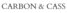 The image displays the text "CARBON & CASS" in uppercase serif font on a black background, resembling the pristine design of a Default Kit.
